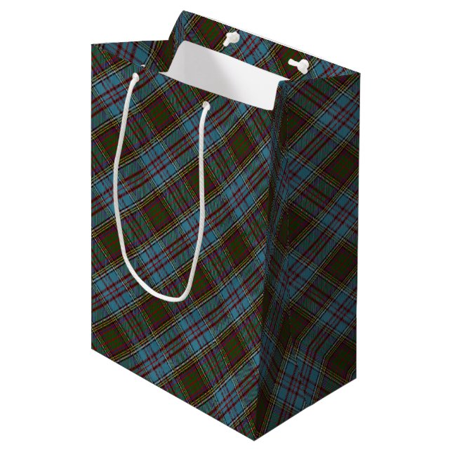 Sac Cadeau Moyen Anderson Clan Tartan Plaid Motif Scottish (Devant Angle)