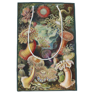 Sac Cadeau Moyen Anémones de mer de Haeckel Collage d'art de vie na