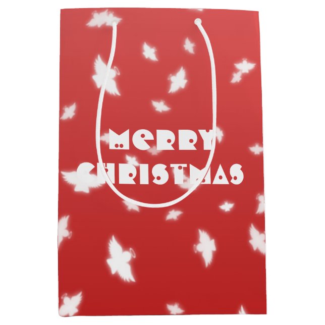 Sac Cadeau Moyen Anges de Noël (Devant)