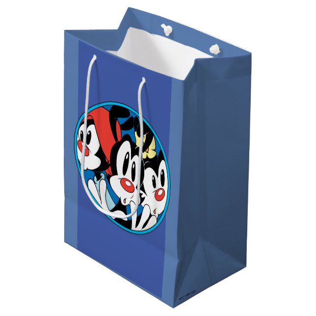Sac Cadeau Moyen Animaniacs | Warner Siblings Circle Graphic (Devant Angle)