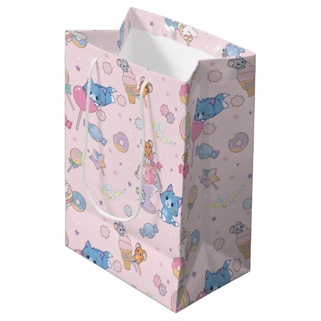 Sac Cadeau Moyen Anime Tom, Jerry et Tuffy Candyland Motif (Devant Angle)