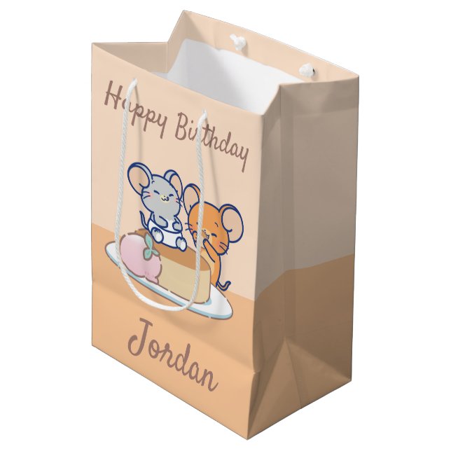 Sac Cadeau Moyen Anime Tuffy et Jerry Cheesecake (Devant Angle)