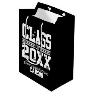 Sac Cadeau Moyen Année de la classe noire blanche