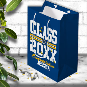 Sac Cadeau Moyen Année de la promotion Bleu Jaune
