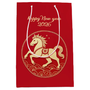 Sac Cadeau Moyen Année du Cheval 2026 Nouvel An Chinois 