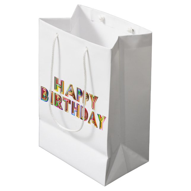 Sac cadeau moyen anniversaire (Devant Angle)
