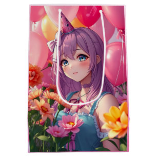 Sac Cadeau Moyen Anniversaire à thème Anime fille