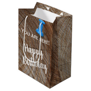 Sac Cadeau Moyen Anniversaire Arbre anneaux avec Pinceau
