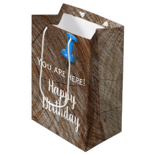 Sac Cadeau Moyen Anniversaire Arbre anneaux avec Pinceau