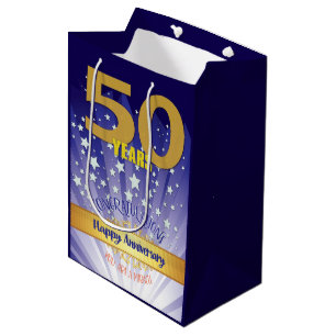Sac Cadeau Moyen Anniversaire de 50 ans de rétablissement chiffre g