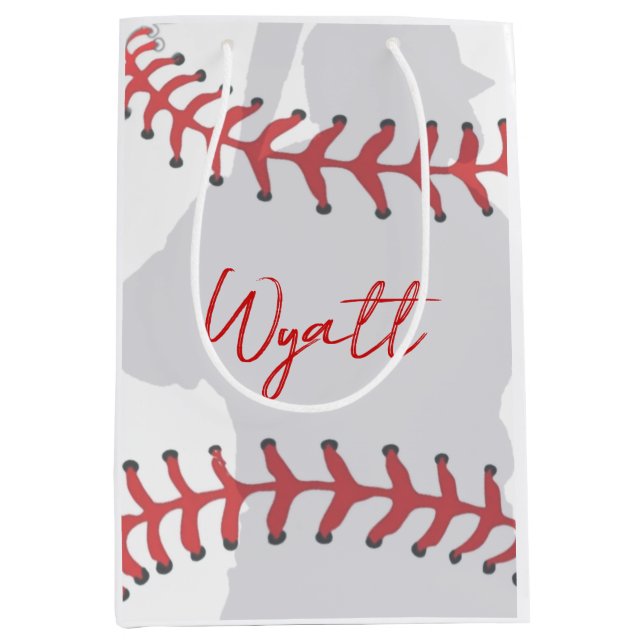 Sac Cadeau Moyen Anniversaire de baseball  (Devant)