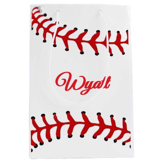 Sac Cadeau Moyen Anniversaire de baseball  (Devant)