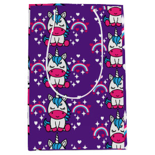 Sac Cadeau Moyen Anniversaire de la licorne violette