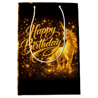 Sac Cadeau Moyen Anniversaire de la Poussière d'Étoile Dorée — Lico