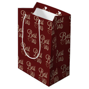 Sac Cadeau Moyen Anniversaire de papa sur Maroon