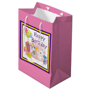 Sac Cadeau Moyen Anniversaire des lapins