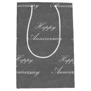 Sac Cadeau Moyen Anniversaire des torrents d'argent foncé