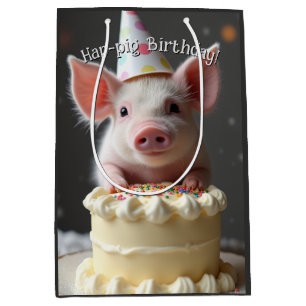 Sac Cadeau Moyen Anniversaire du cochon de Hap