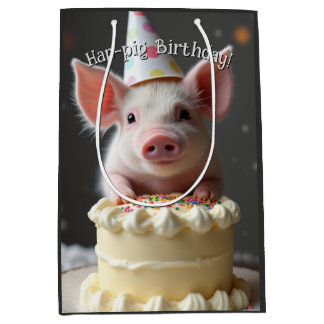 Sac Cadeau Moyen Anniversaire du cochon de Hap