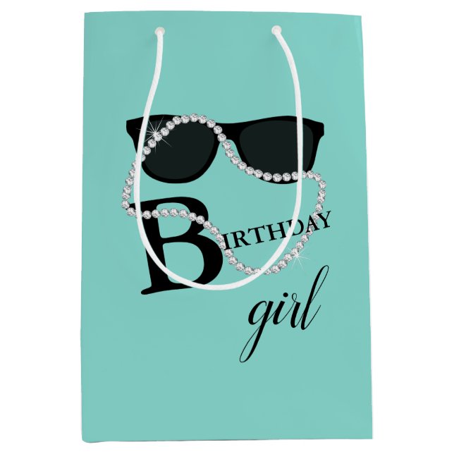 Sac Cadeau Moyen Anniversaire du Diamond Tiara Party Favoriser (Devant)