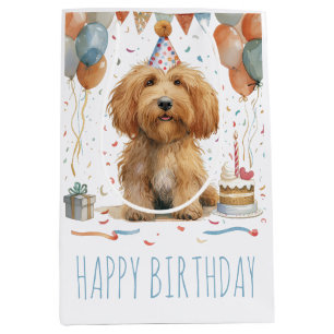 Sac Cadeau Moyen Anniversaire Goldendoodle Chien