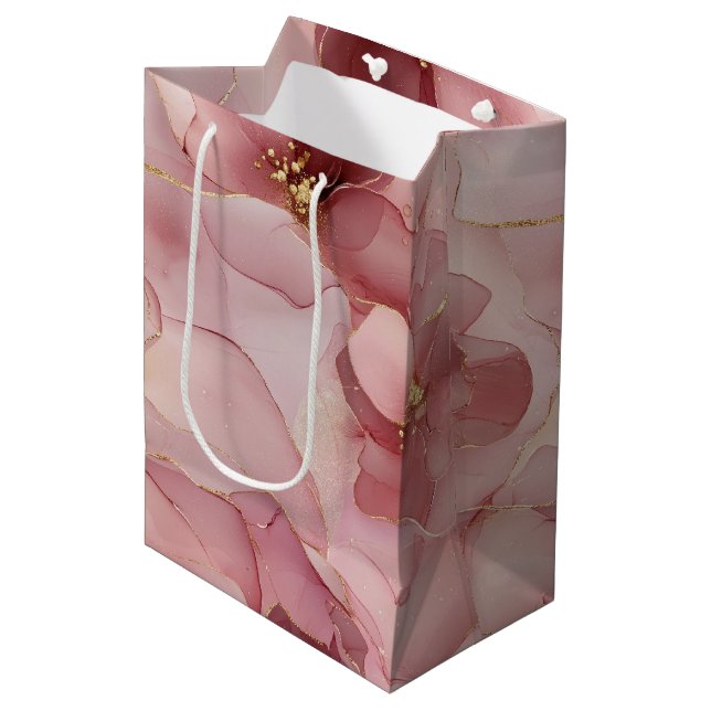 Sac Cadeau Moyen Anniversaire rose pâle (Devant Angle)