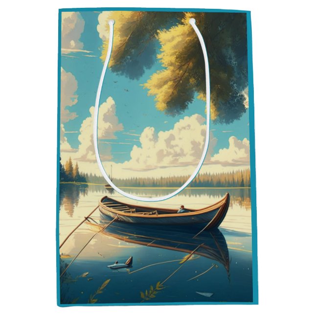Sac Cadeau Moyen Anniversaire sur le thème du camping (Devant)