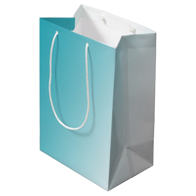 Sac Cadeau Moyen Aqua White Ombre (Dos Angle)
