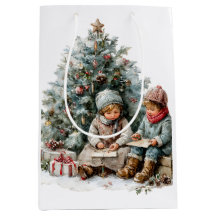Aquarelle de Noël vintage pour enfants