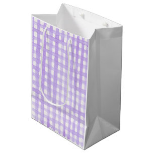 Sac Cadeau Moyen Aquarelle En vichy Printemps coloré Pâques amusant