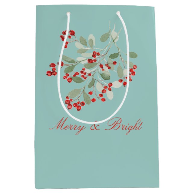 Sac Cadeau Moyen Aquarelle Holly  (Devant)