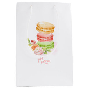 Sac Cadeau Moyen Aquarelle MacaronsSac cadeau