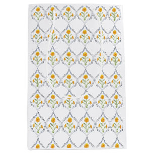 Sac Cadeau Moyen Aquarelle Marigold et Trellis