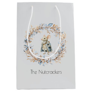 Sac Cadeau Moyen Aquarelle Nutcracker Souris King Noël