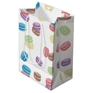 Sac Cadeau Moyen Aquarelle Pastel colorée Macarons français