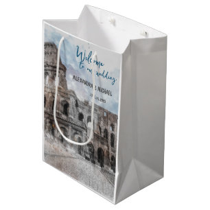 Sac Cadeau Moyen Aquarelle Rome, Italie