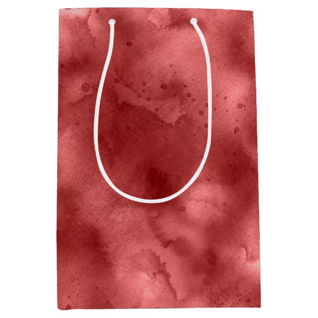 Sac Cadeau Moyen Aquarelle rouge (Devant)