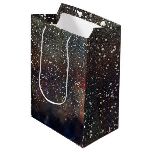 Sac Cadeau Moyen Aquarelle scintillante Terme Rustique moderne Glam