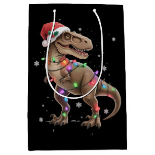 Sac Cadeau Moyen Arbre de Noël Dinosaure T-rex Noël Dinosaure