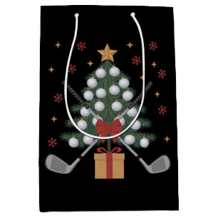 Sac Cadeau Moyen Arbre de Noël Équipement de Golf Noël Golf
