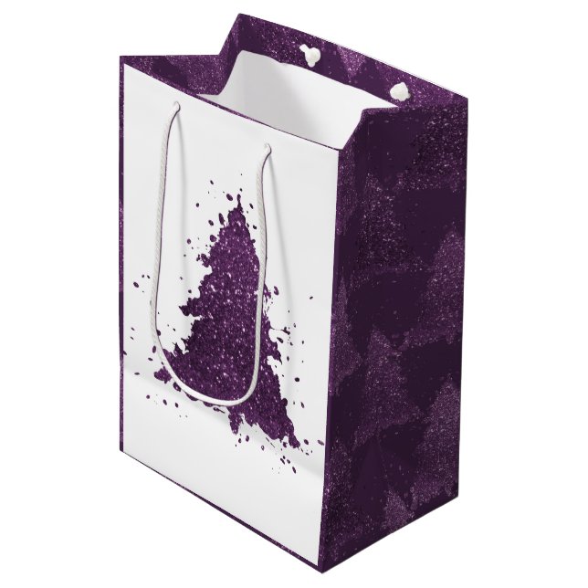 Sac Cadeau Moyen Arbre de Noël Moody | Plum profond (Devant Angle)