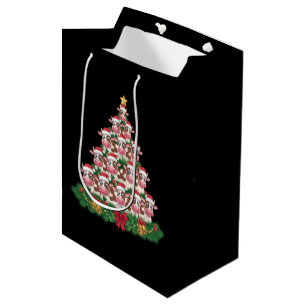 Sac Cadeau Moyen Arbre de Noël Vache Drôle Amateur de Vaches Noël