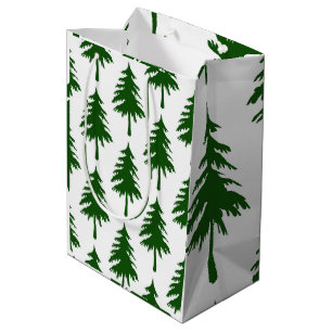 Sac Cadeau Moyen Arbre de Noël vert