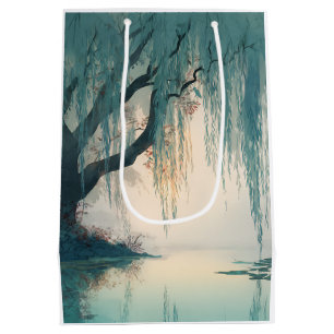 Sac Cadeau Moyen Arbre de saule serein Réflexion Nature Art (3)