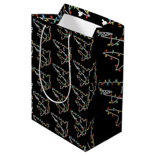 Sac Cadeau Moyen Arbre requins Noël Xmas animal familier amateur de