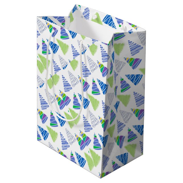 Sac Cadeau Moyen Arbres de Noël (Dos Angle)