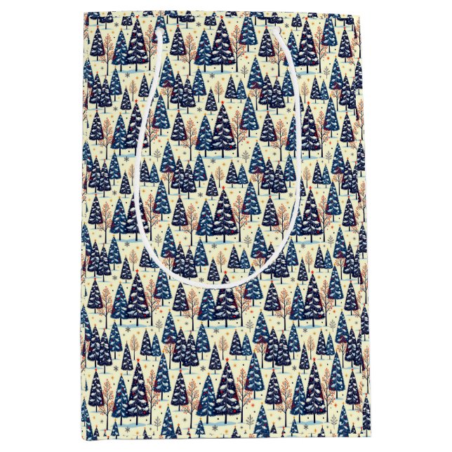 Sac Cadeau Moyen Arbres élégants (Devant)