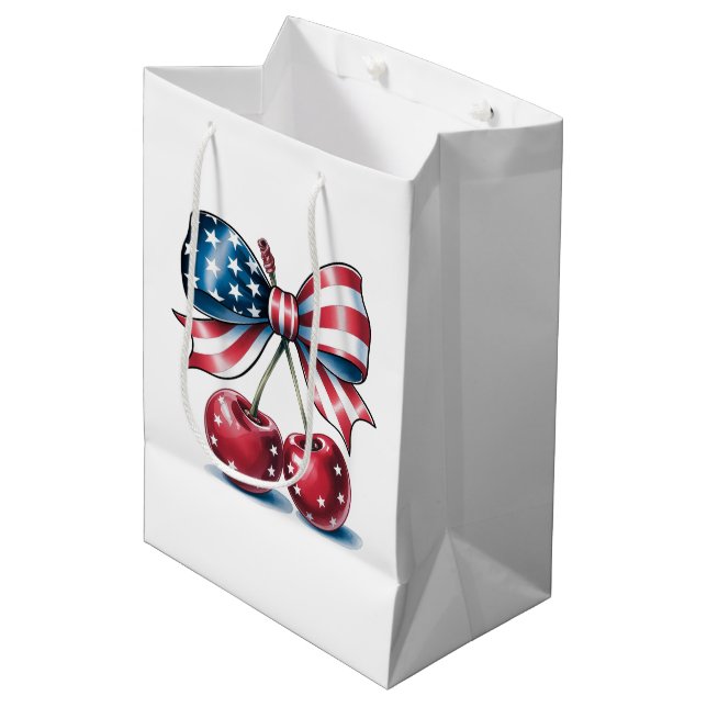 Sac Cadeau Moyen Arc américain avec cerises  (Devant Angle)