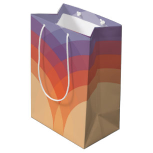 Sac Cadeau Moyen Arches pastel violettes, orange et bleues