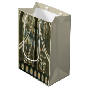 Sac Cadeau Moyen Architecture vintage de New York, pont de Brooklyn